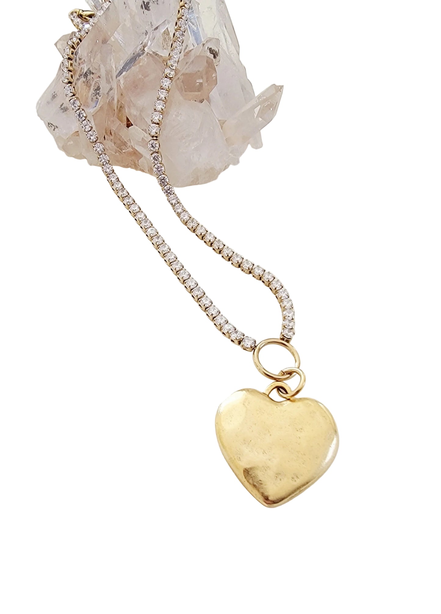 CZ Chain with a 12k Gold Heart
