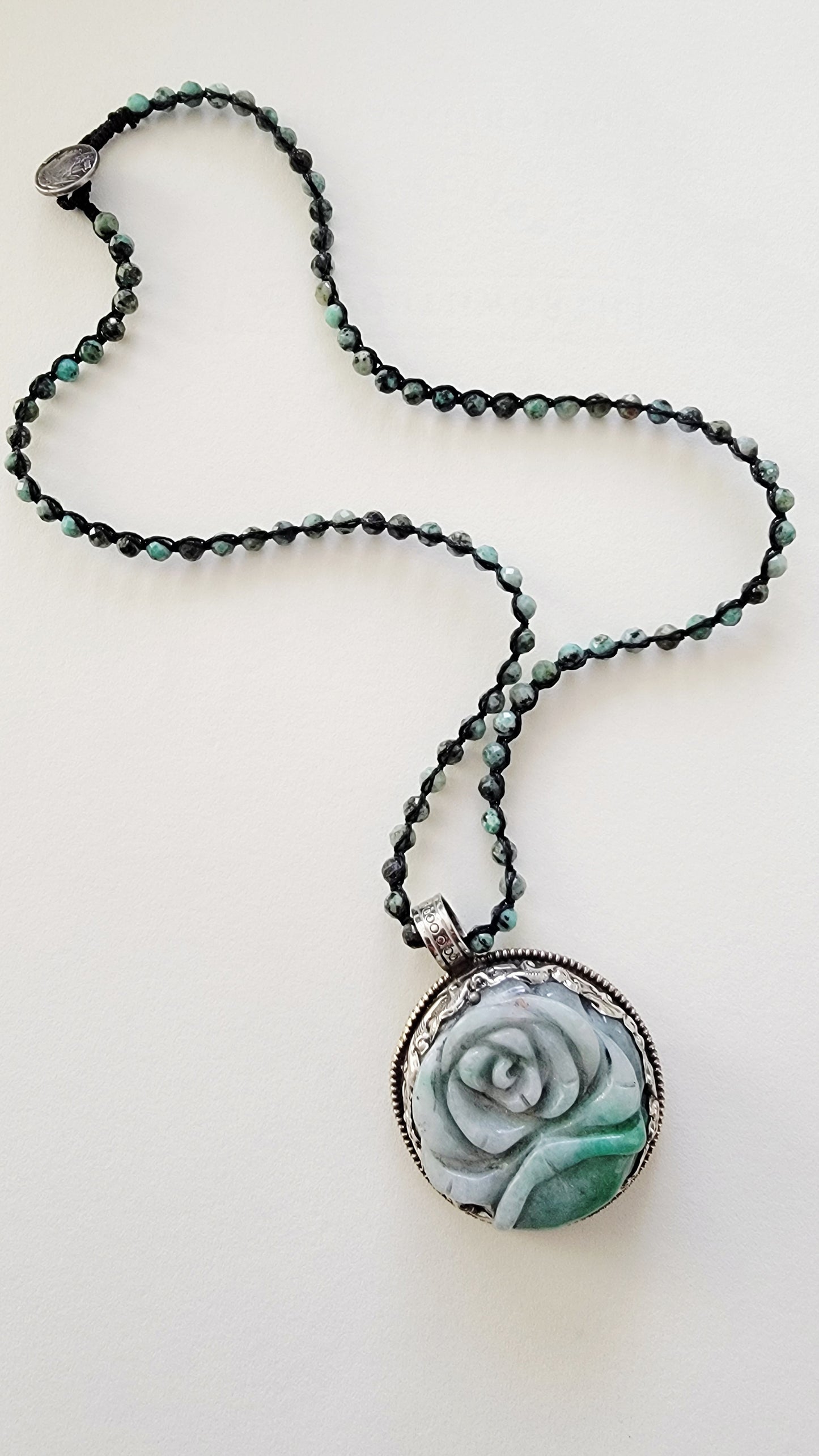 Amazonite Rose Beaded Turquoise Necklace