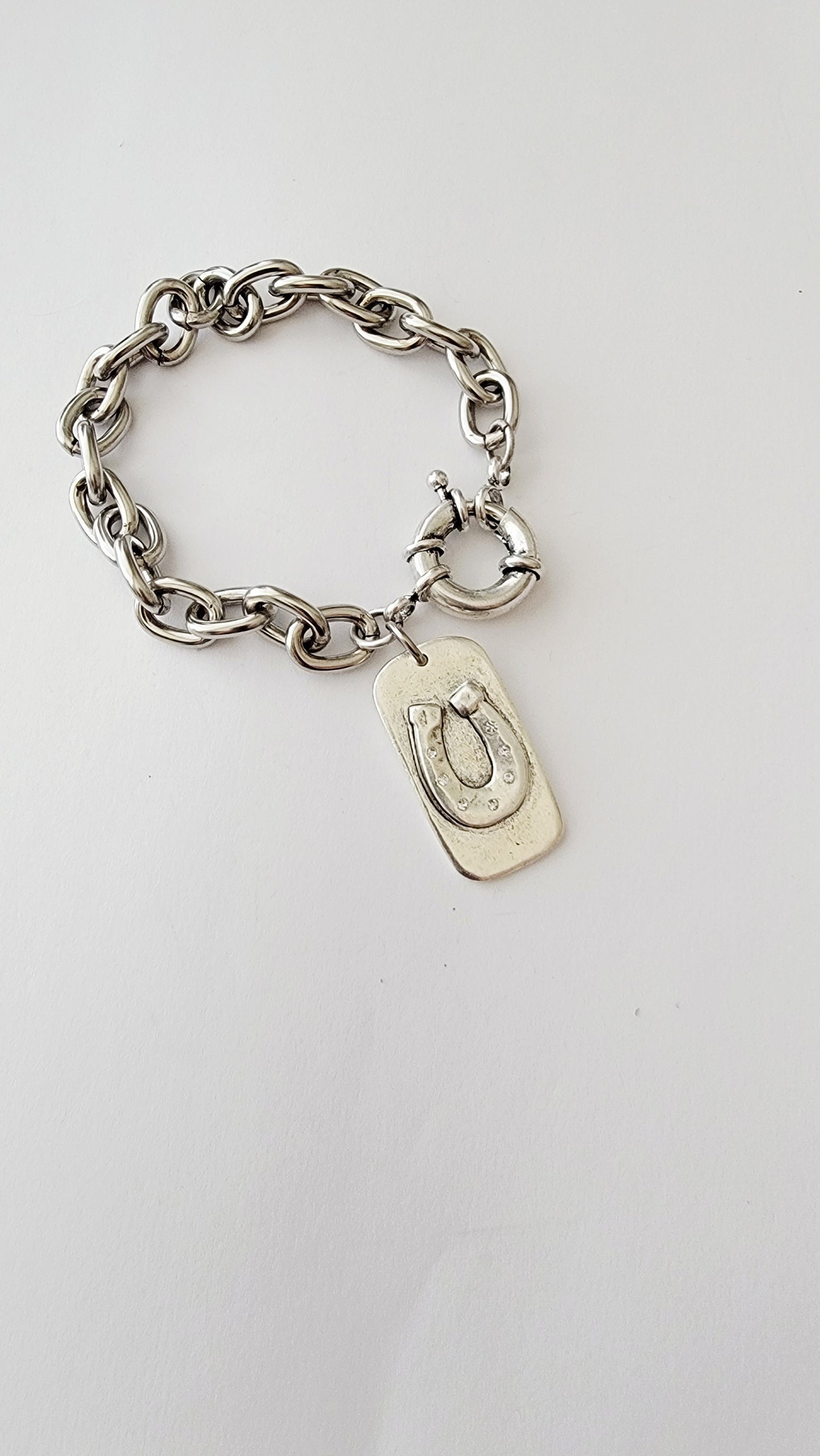 The Chunky Charm Chain Horseshoe Bracelet