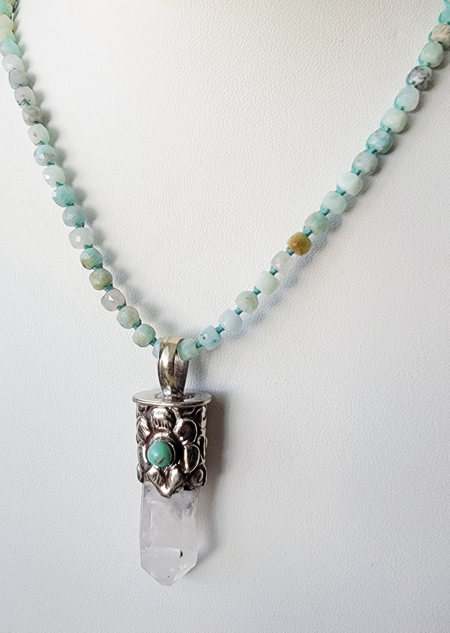 Amzonite Crystal Necklace