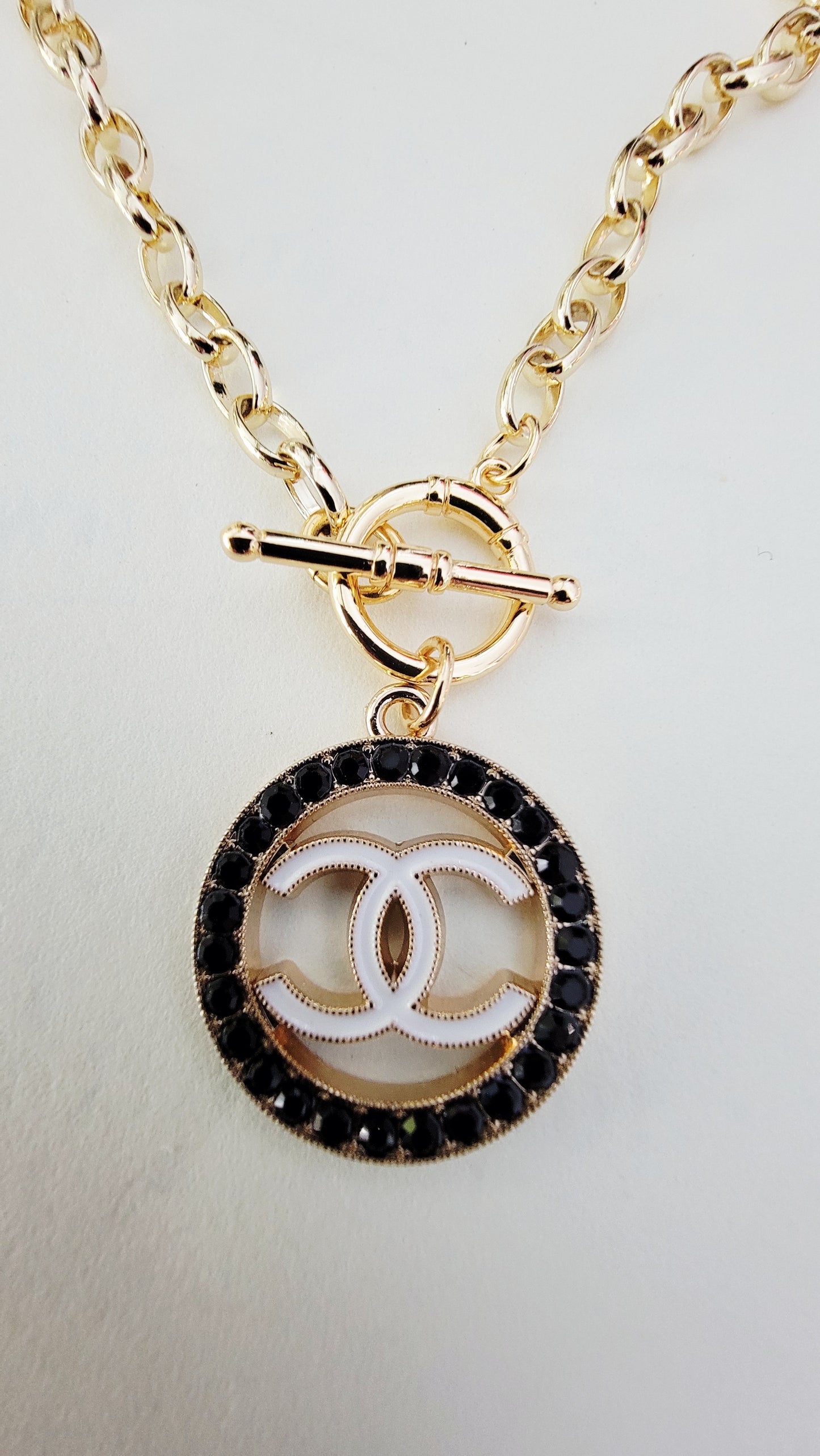 Authentic Vintage Black CZ Chanel Necklace