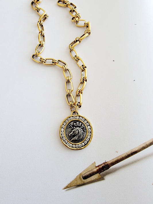 Horse coin necklace