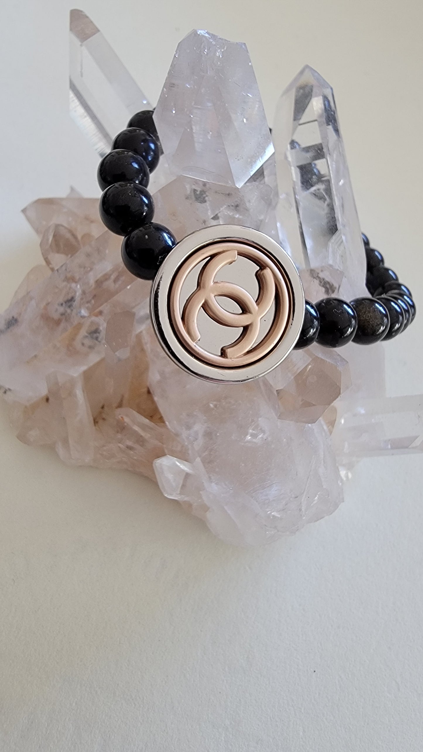 Authentic Vintage Chanel Obsidian Bracelet