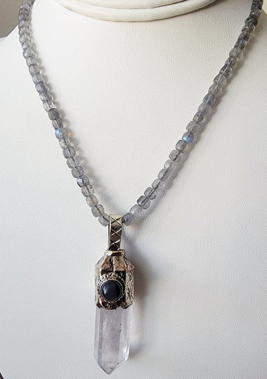 Labradorite & Crystal  Necklace