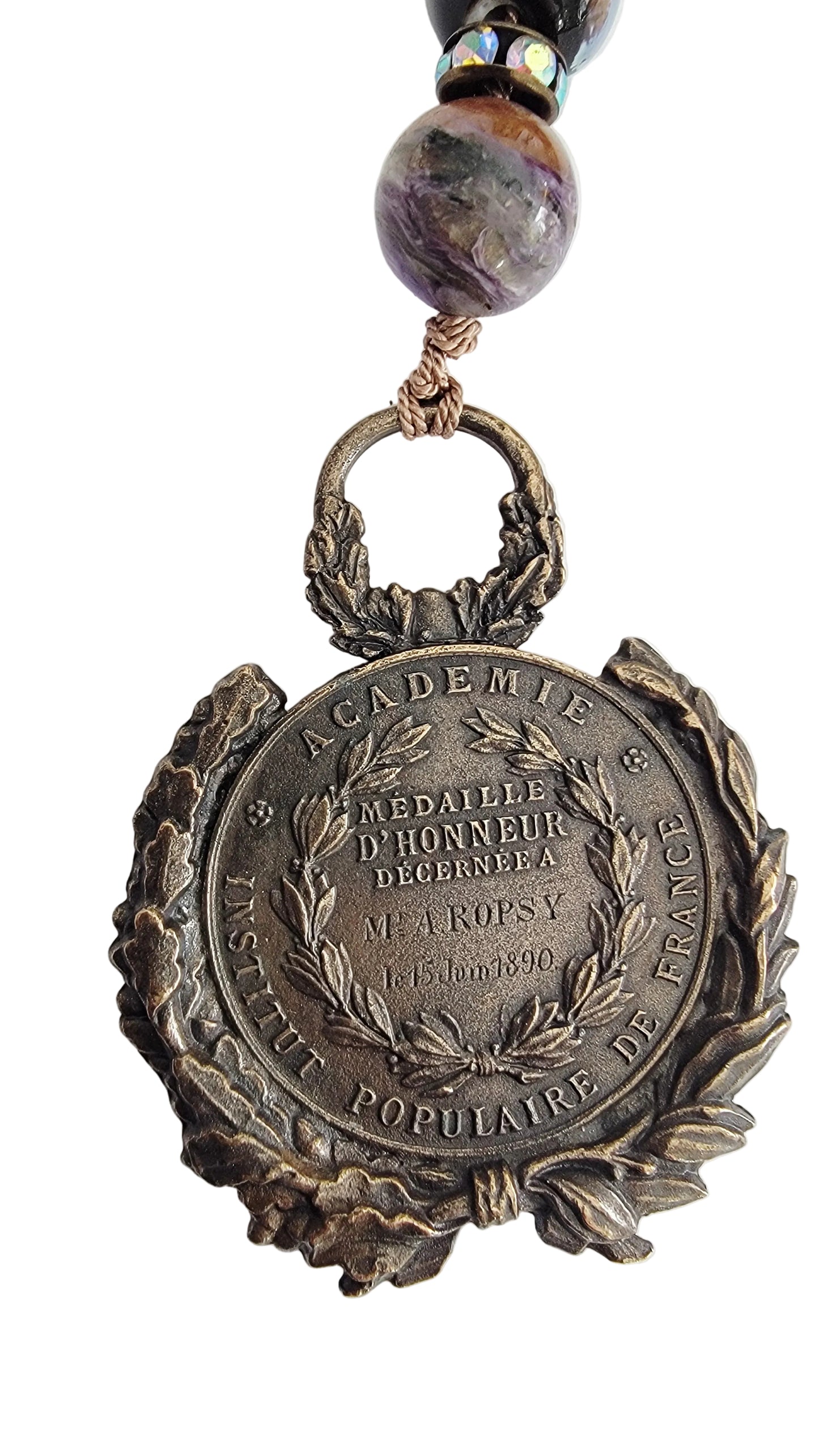 L’Antique Laurel Vintage French Medallion Necklace
