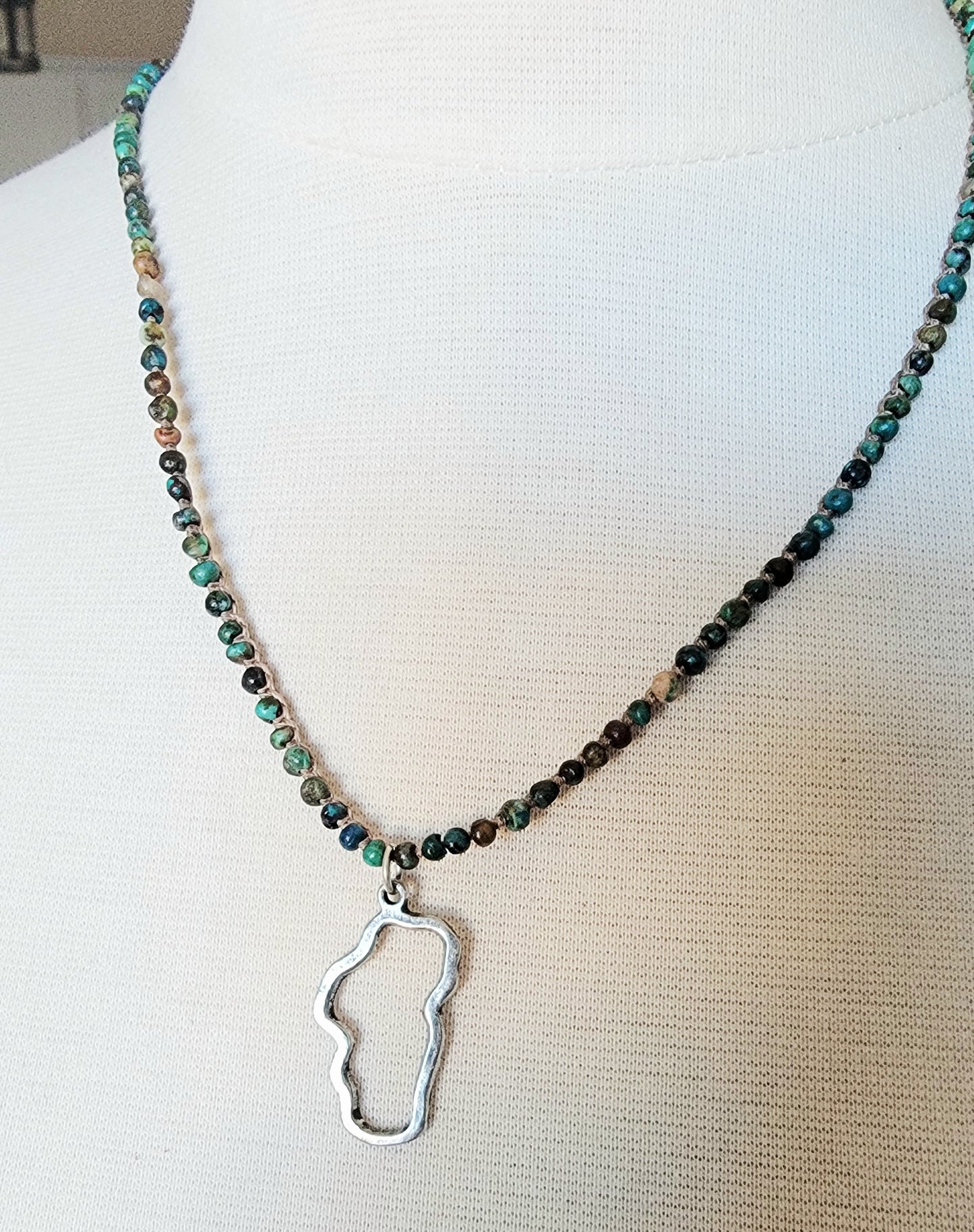 Turquoise Short Silver Lake Tahoe Necklace