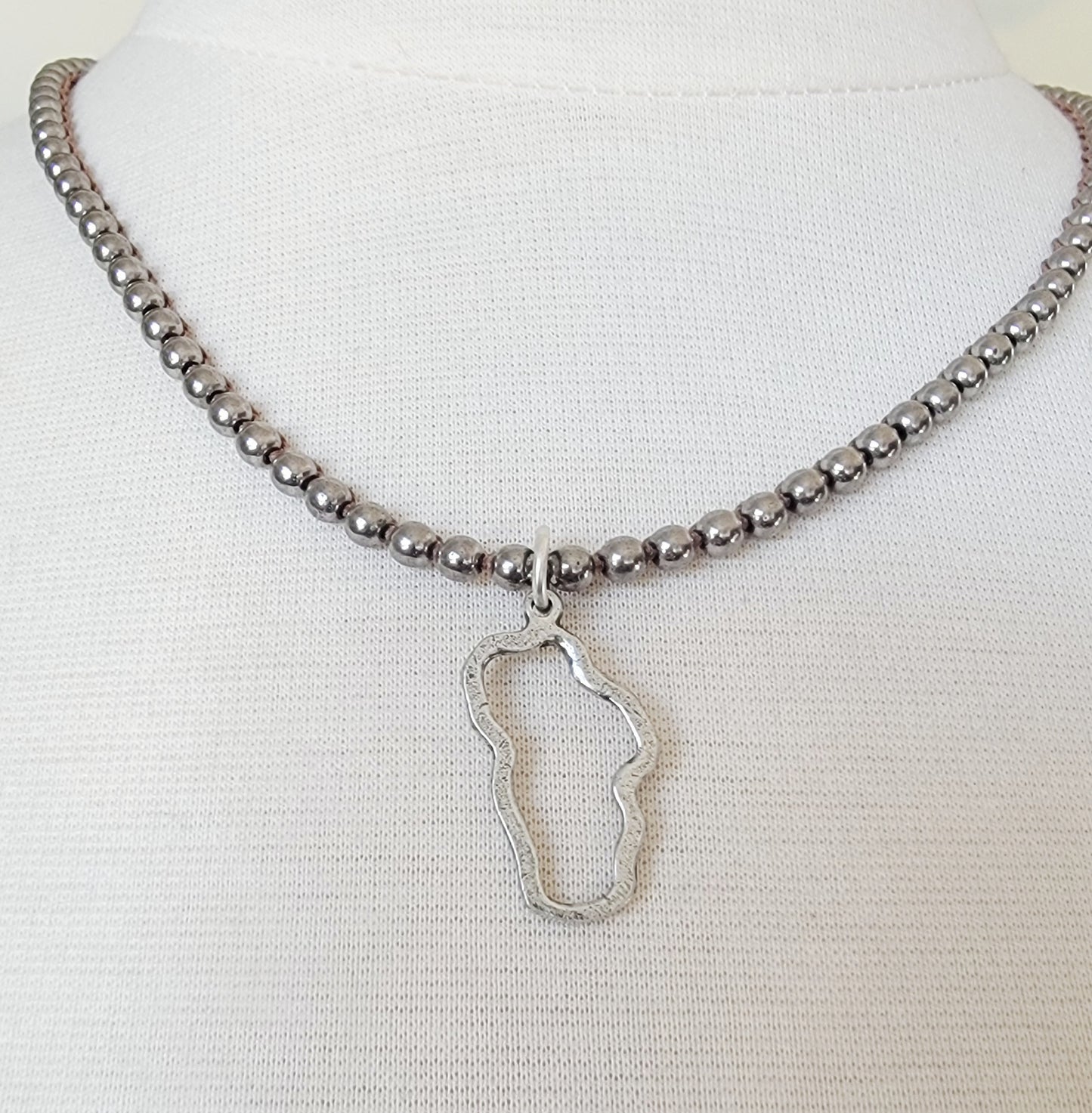 Hematite Silver Lake Tahoe  Necklace