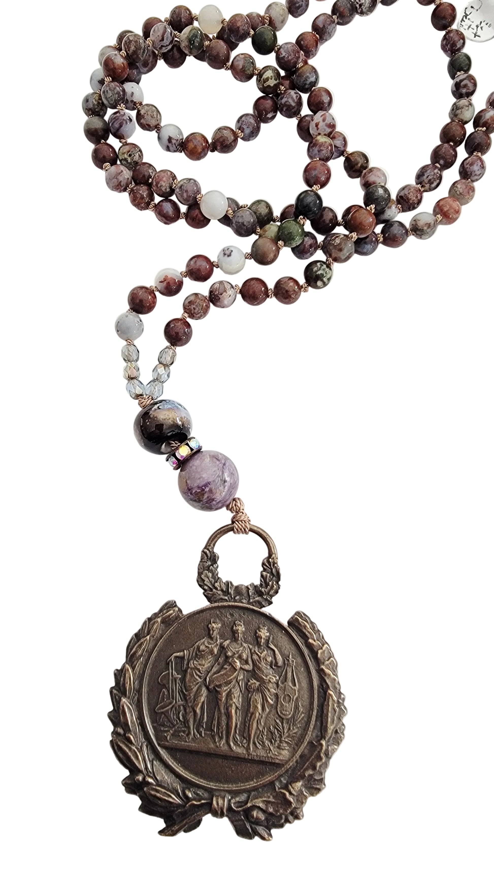 L’Antique Laurel Vintage French Medallion Necklace
