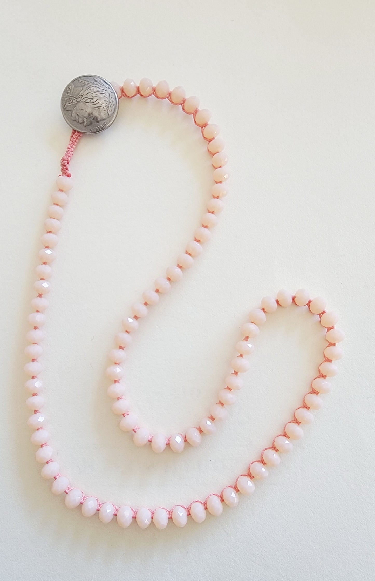 Pink Crystal Beaded Layering Necklace