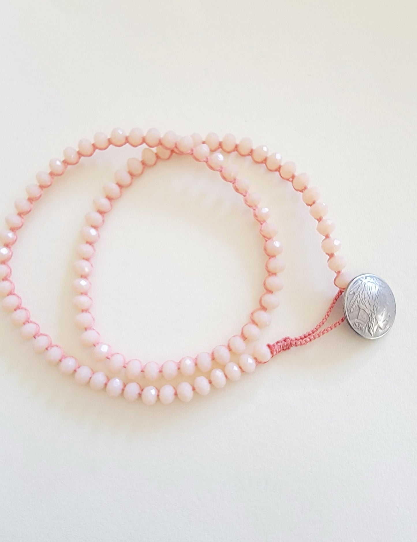 Pink Crystal Beaded Layering Necklace