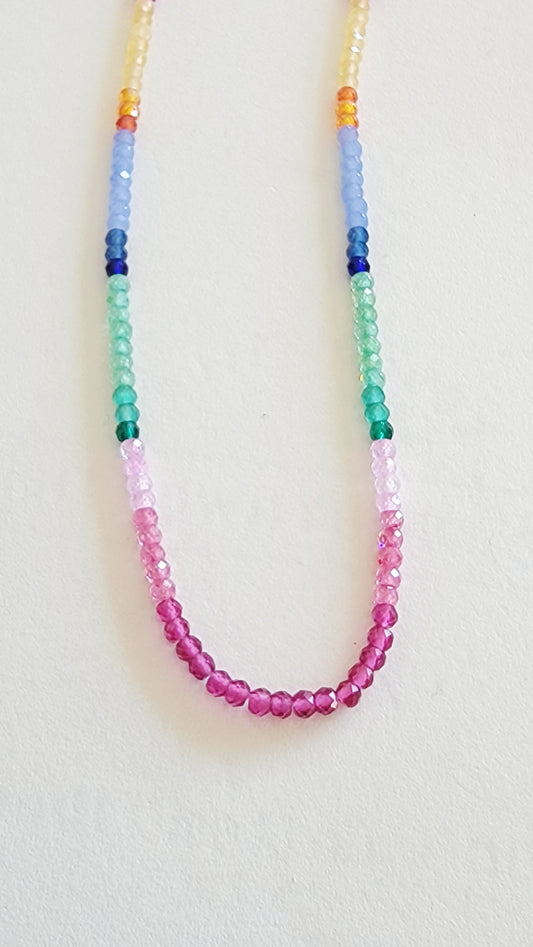 CZ Colorful Beaded Necklace