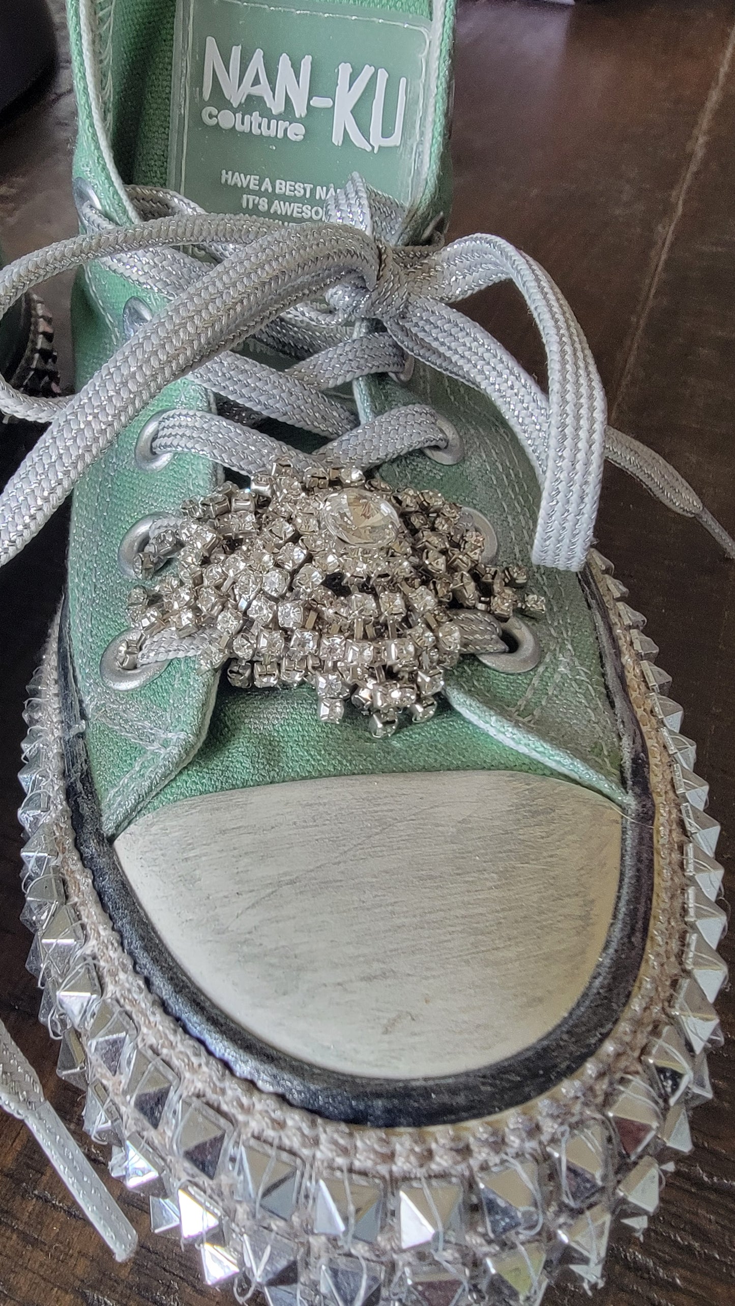 Nan-Ku Couture Cruise Hi-Top Studded Embellished Sneakers