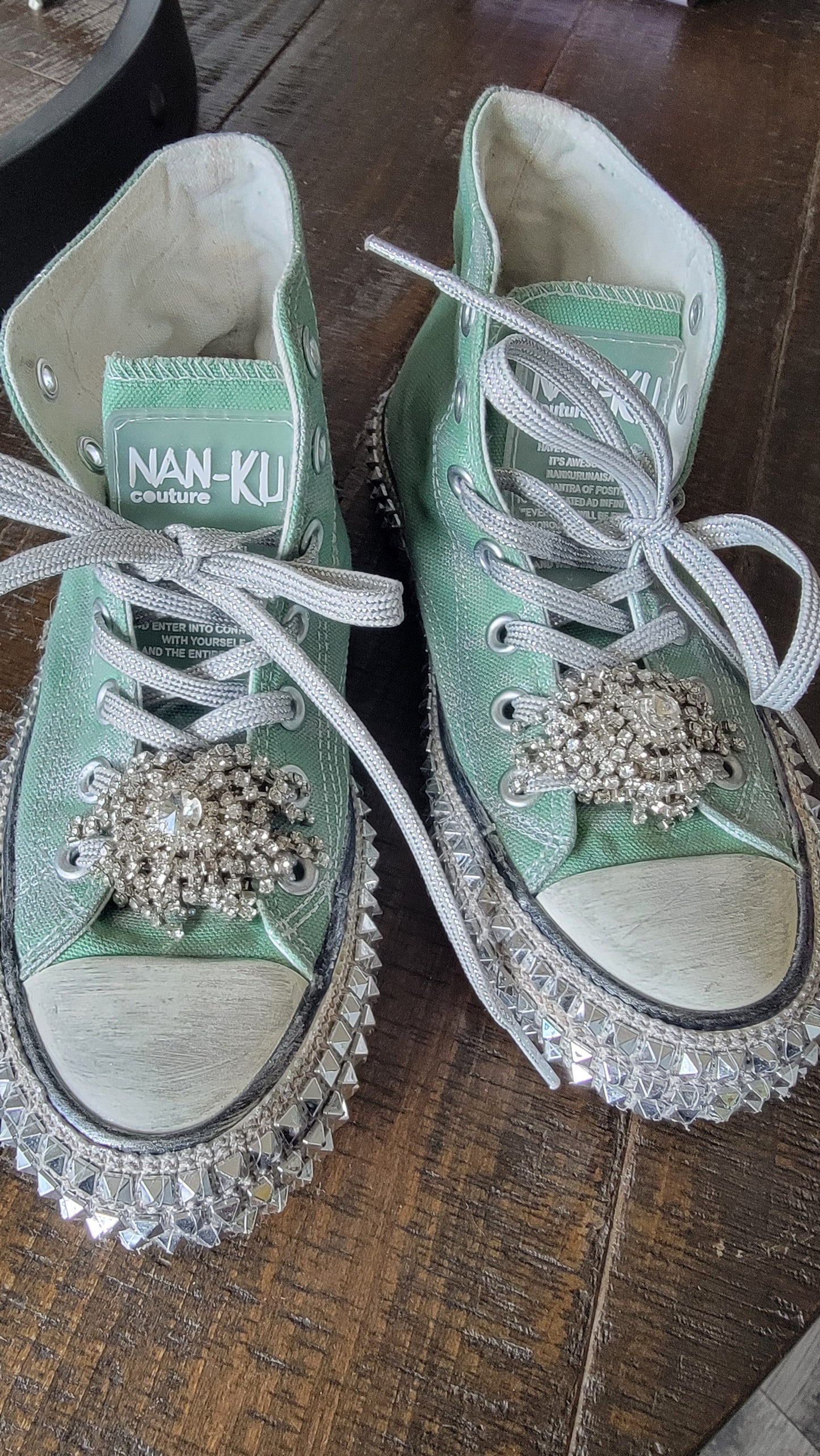Nan-Ku Couture Cruise Hi-Top Studded Embellished Sneakers