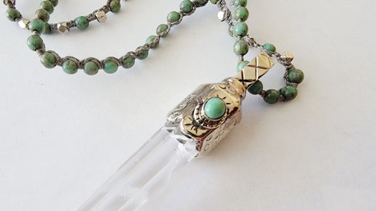Turquoise & Crystal Necklace