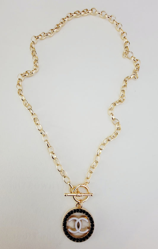 Authentic Vintage Black CZ Chanel Necklace
