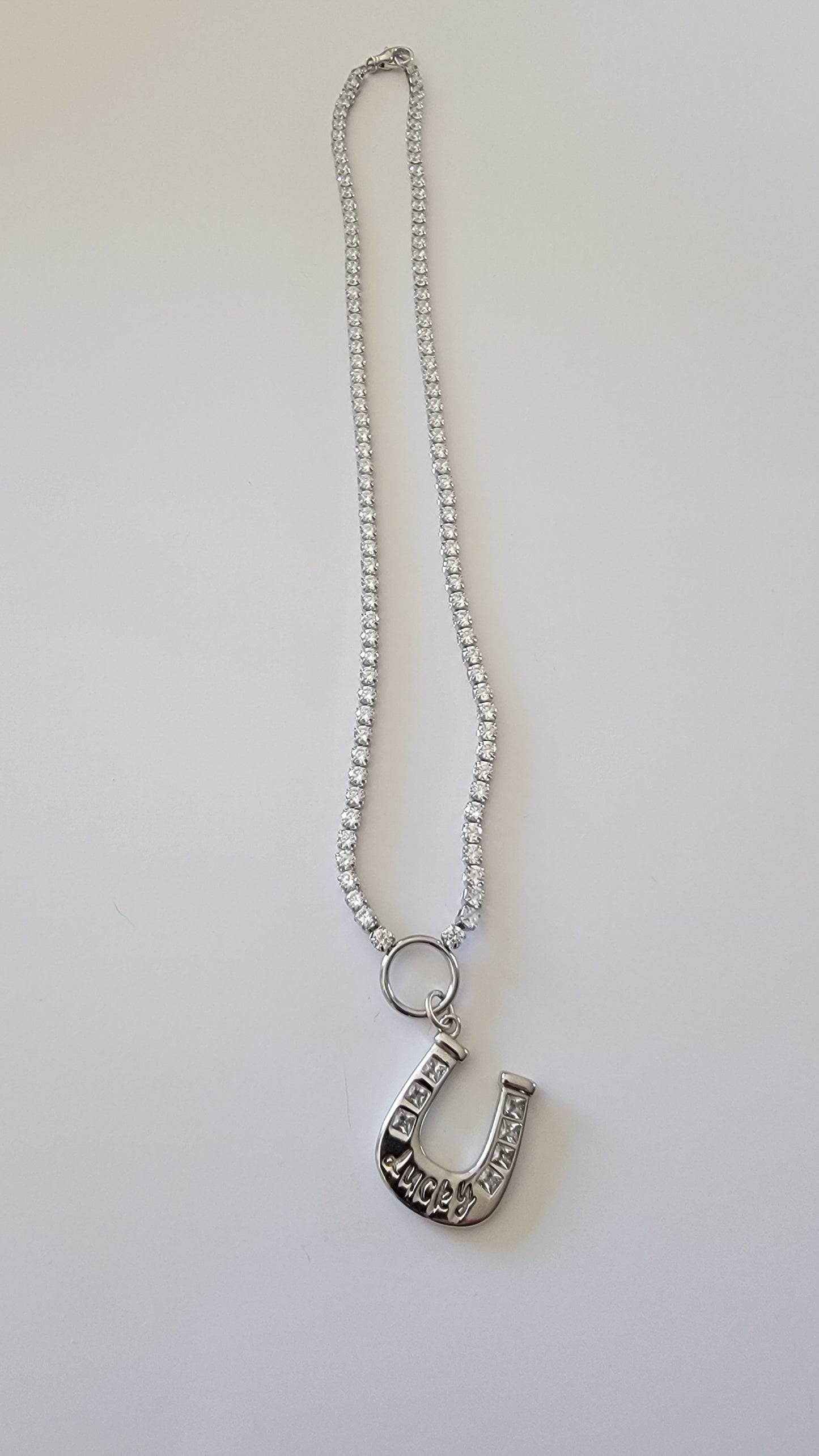 Lucky Horseshoe CZ Necklace
