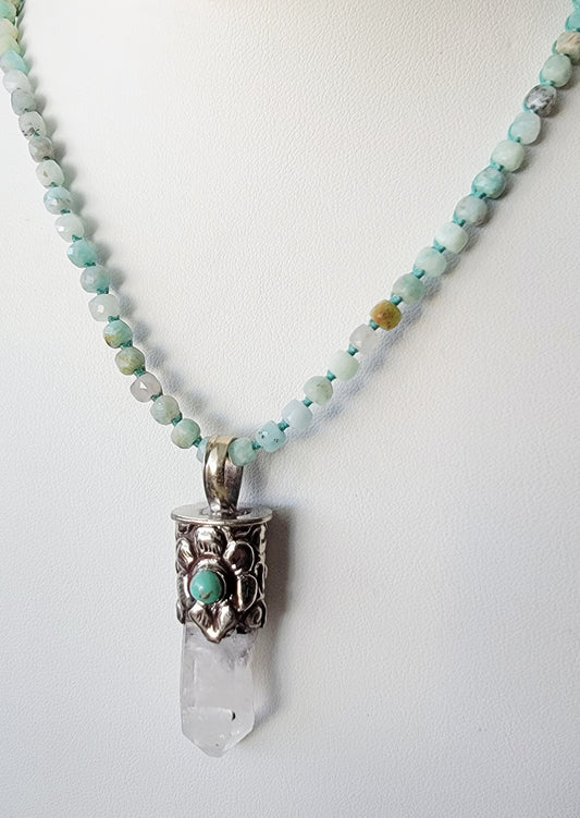 Amzonite Crystal Necklace
