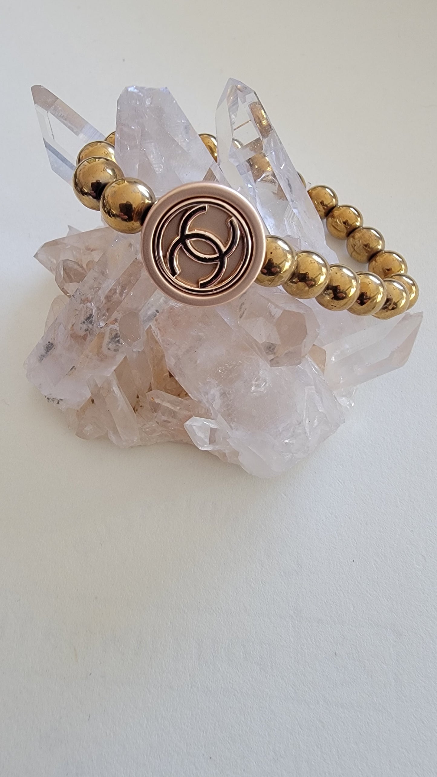 Authentic Vintage Chanel Gold Hematite Bracelet