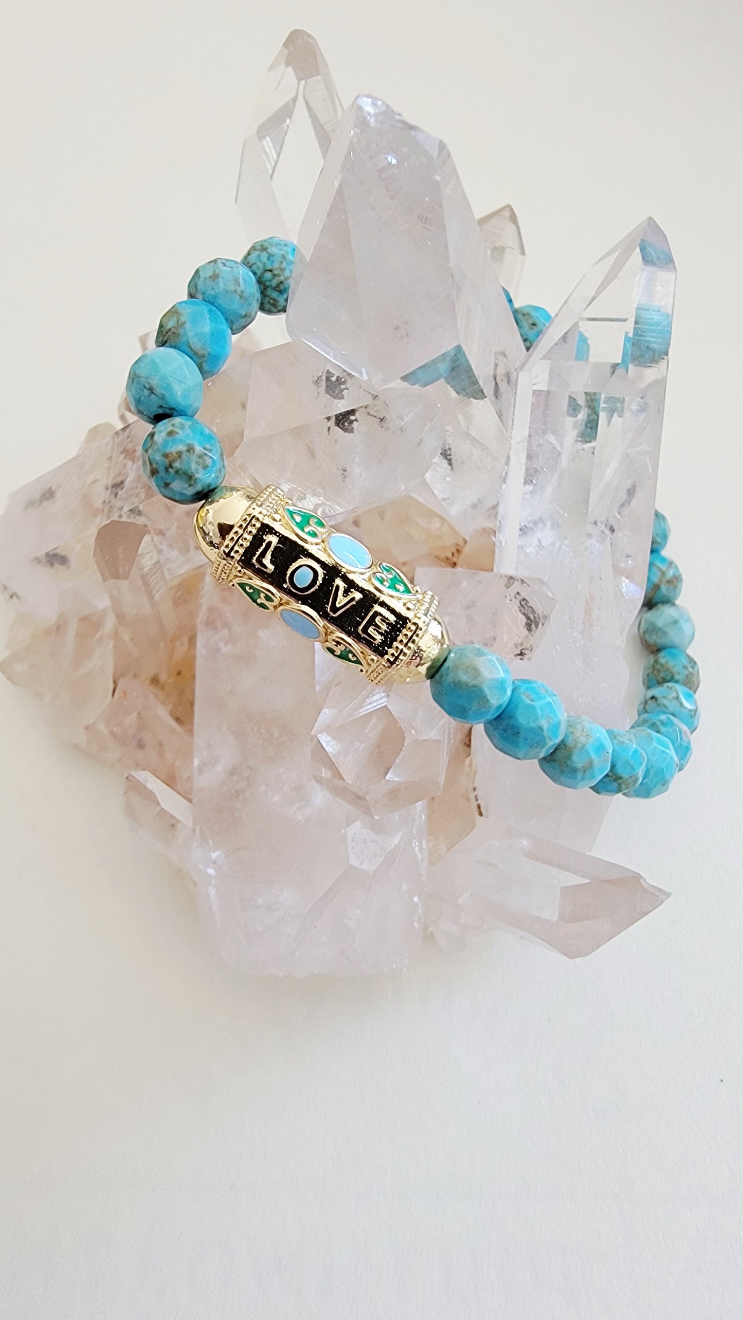 Turquoise Love Barrel Bracelet